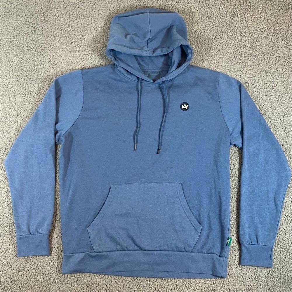 Kronstadt Denmark Mens XL Blue BCI Cotton Fleece Lined Pullover Hoodie Logo